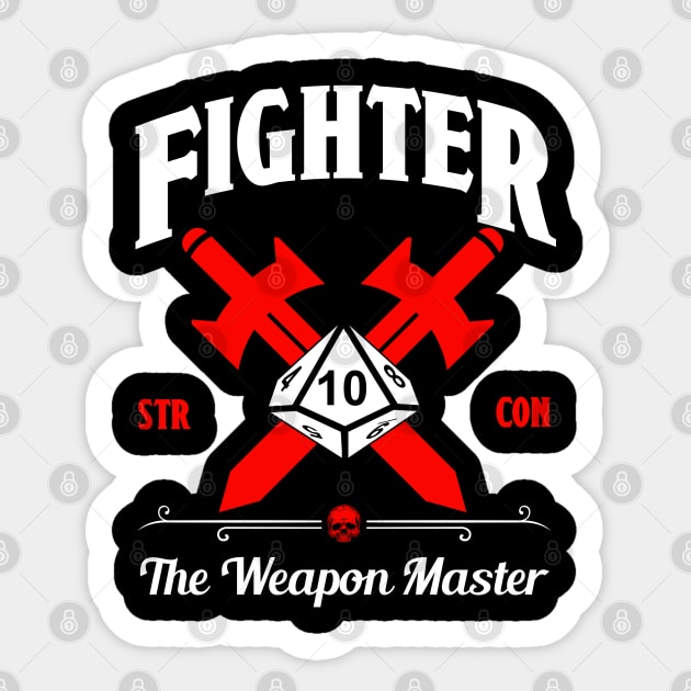 D&D Character Class Fighter Sticker by Meta Cortex